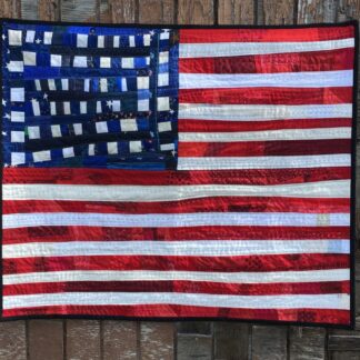 Red, white and blue quilt for Labor Day Sewing Camp